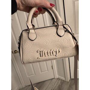 Juicy Couture Semi Charmed Satchel Heart Angel Beige With Crossbody Strap & Coin